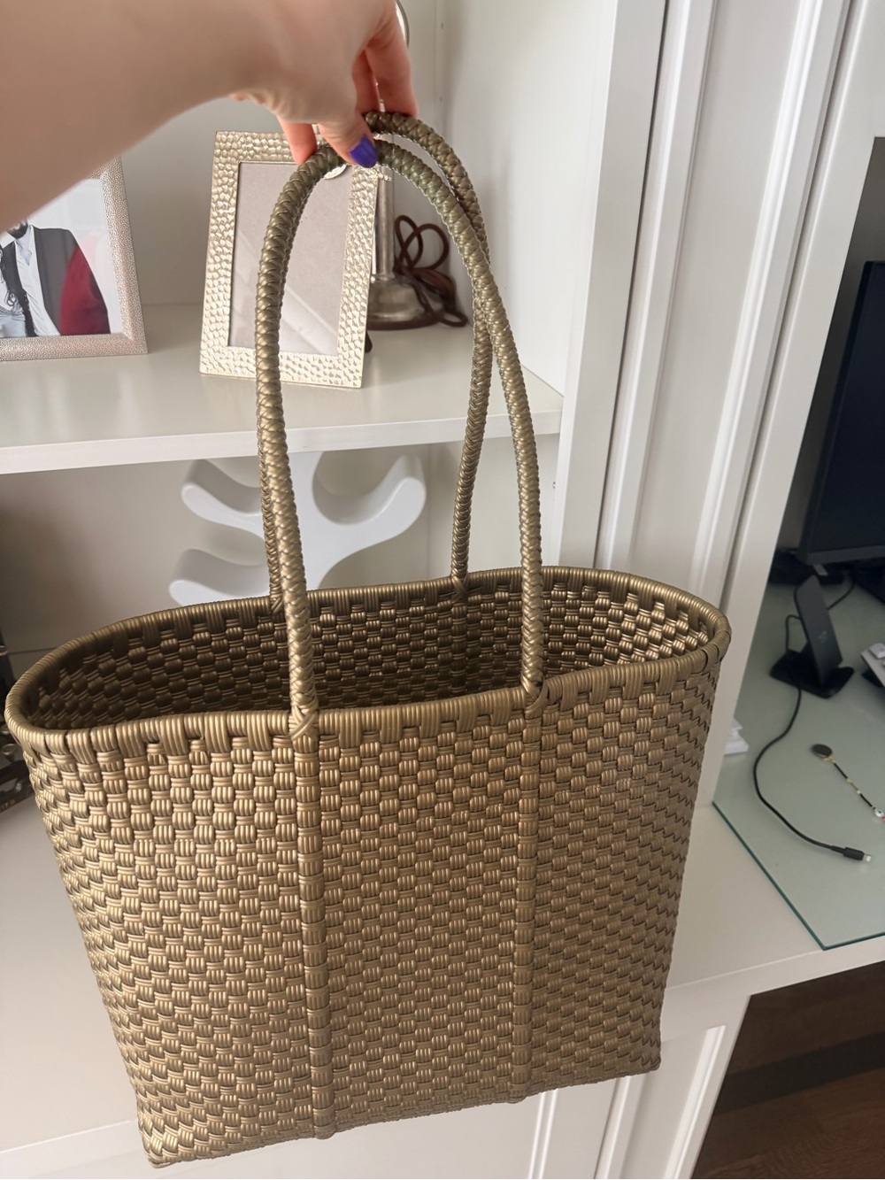 Woven Large Shoulder Tote Beach Bag Women’s Pool Vacation - Picture 2 of 12